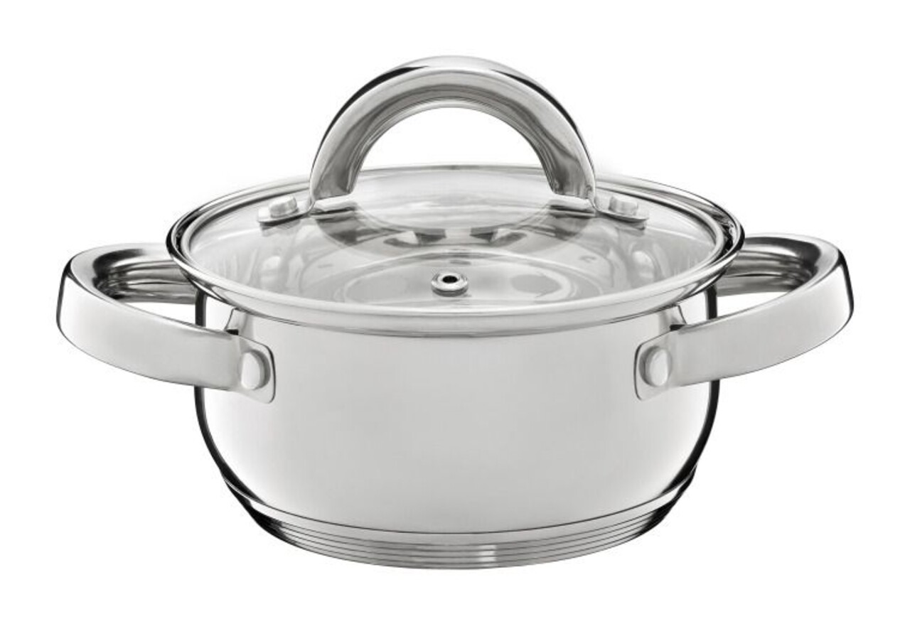 Oala cu capac Berry, Ambition, 14 cm, 1.1 L, inox/sticla temperata - imagine 3